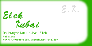 elek kubai business card